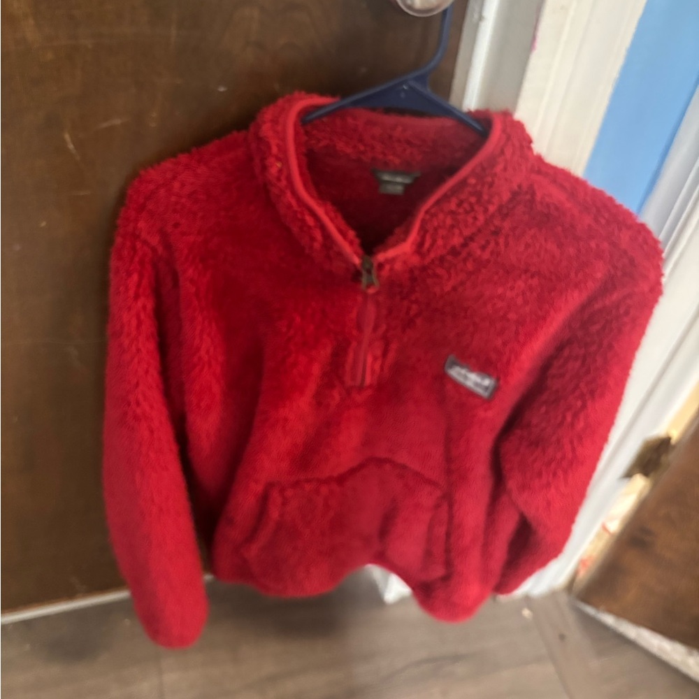 Eddie Bauer Red Fleece Half-Zip Pullover